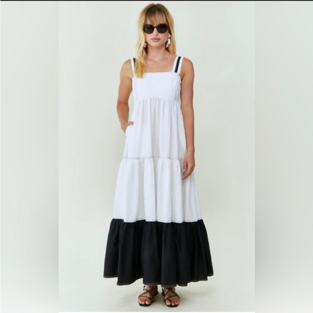 Hunter Bell Rita Dress size L white & black
